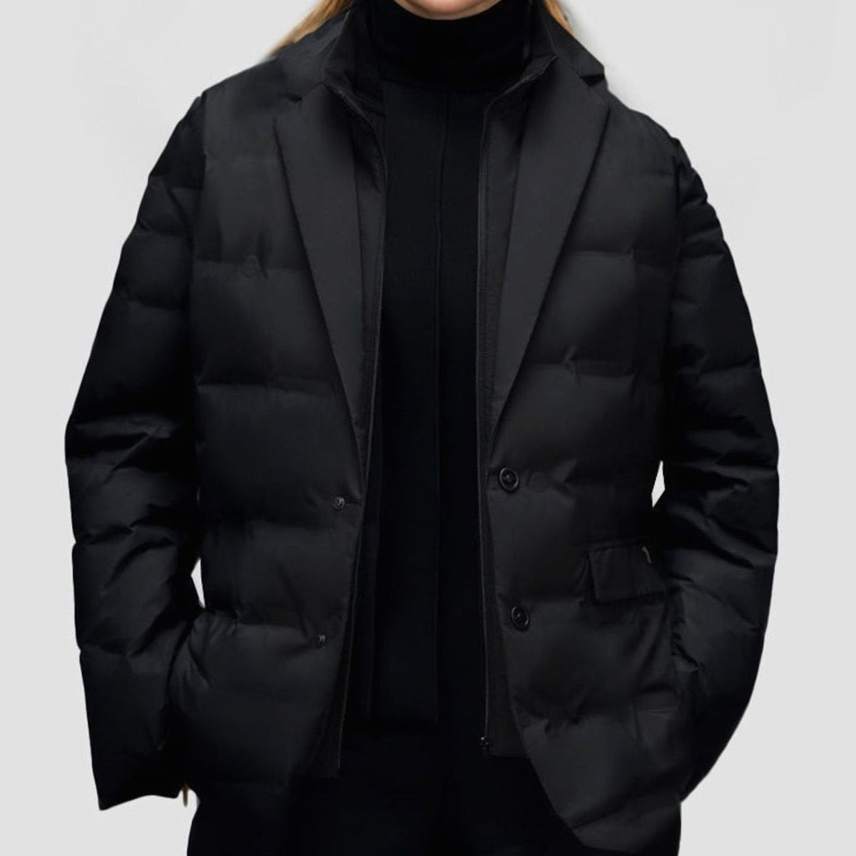 Veste Doudoune Femme Style Blazer Cintré à Boutons