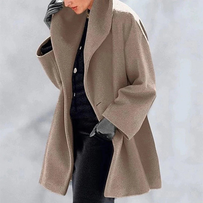 Veste en Laine Femme Boutonnée Mi-Hanche