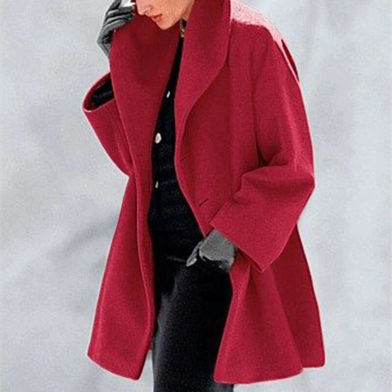 Veste en Laine Femme Boutonnée Mi-Hanche