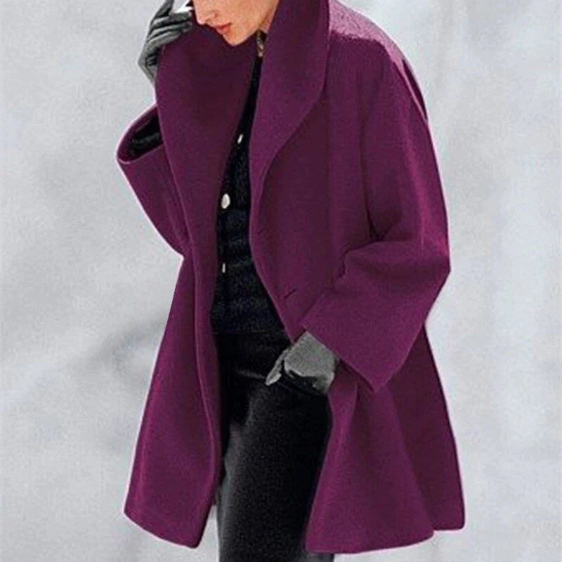 Veste en Laine Femme Boutonnée Mi-Hanche