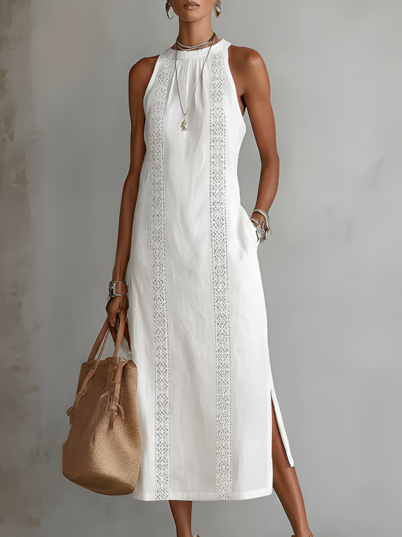Robe Midi Femme Col Rond - Silhouette Décontractée