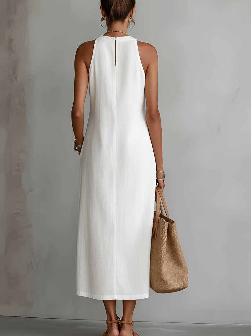 Robe Midi Femme Col Rond - Silhouette Décontractée