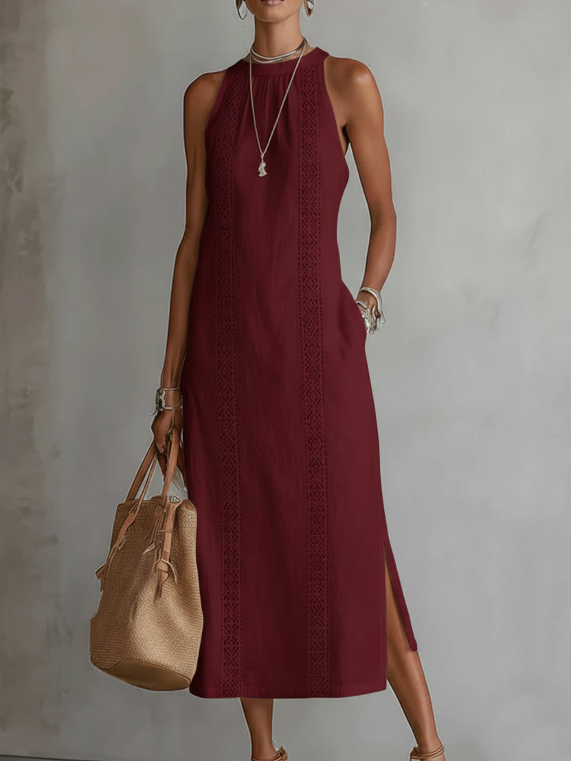 Robe Midi Femme Col Rond - Silhouette Décontractée