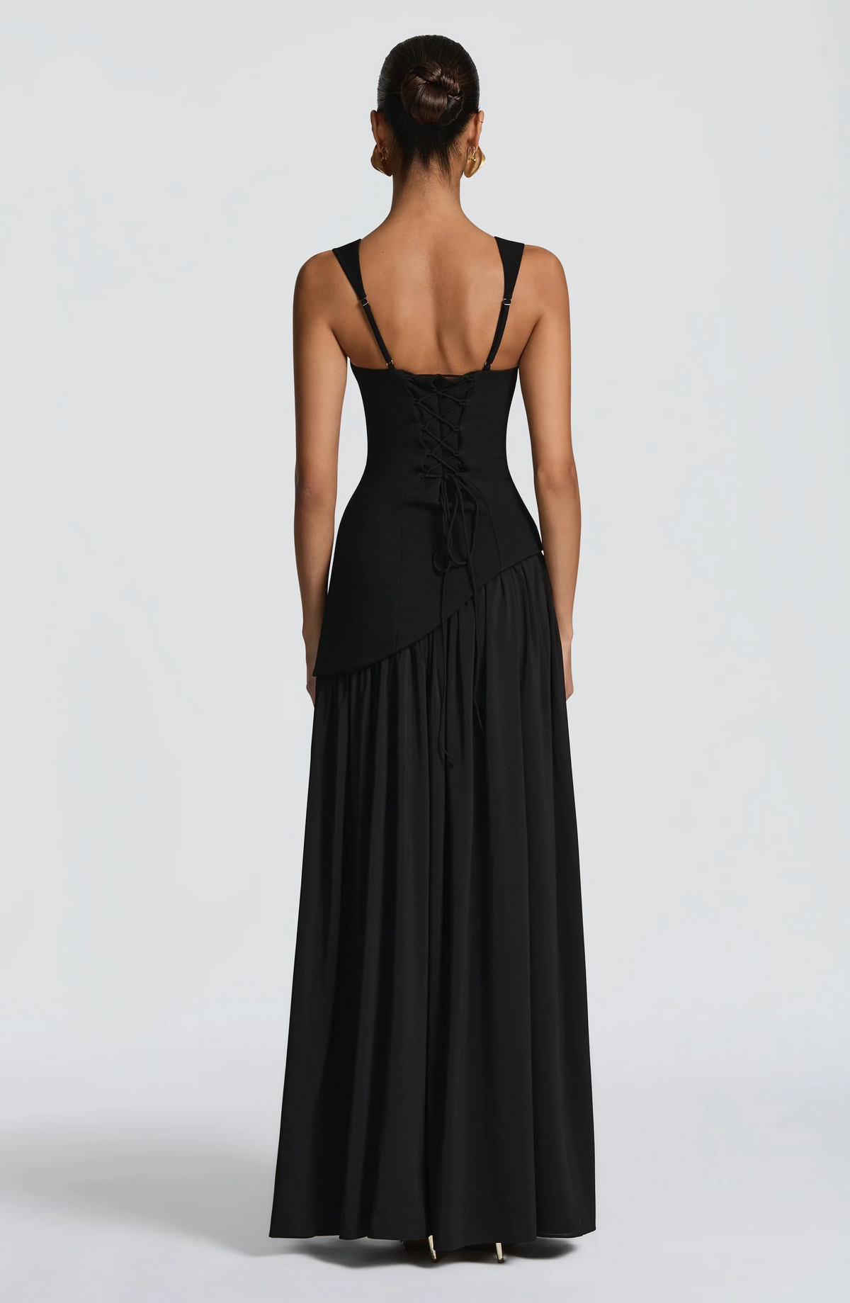 Robe Longue Femme Satinée à Bretelles Ajustables