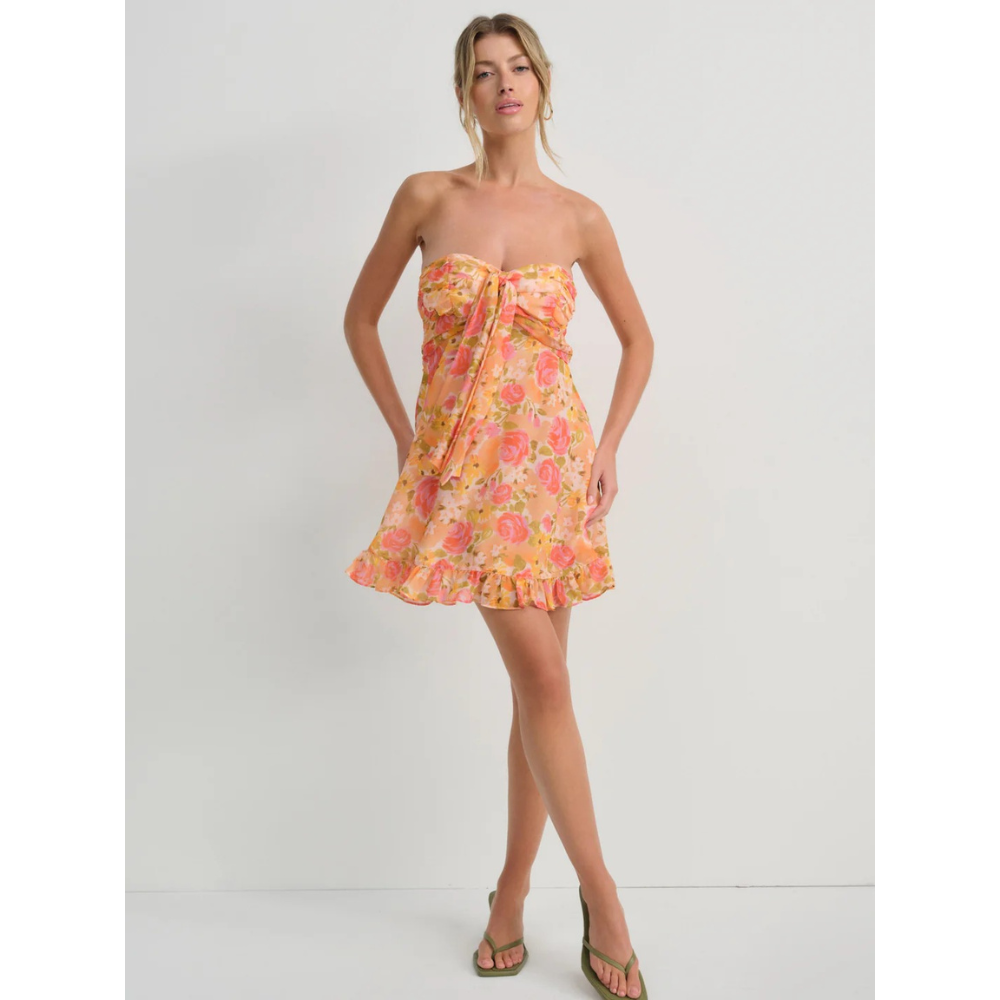 Robe Mini Femme Fleurie Bustier - Robe d'Invitée Mariage