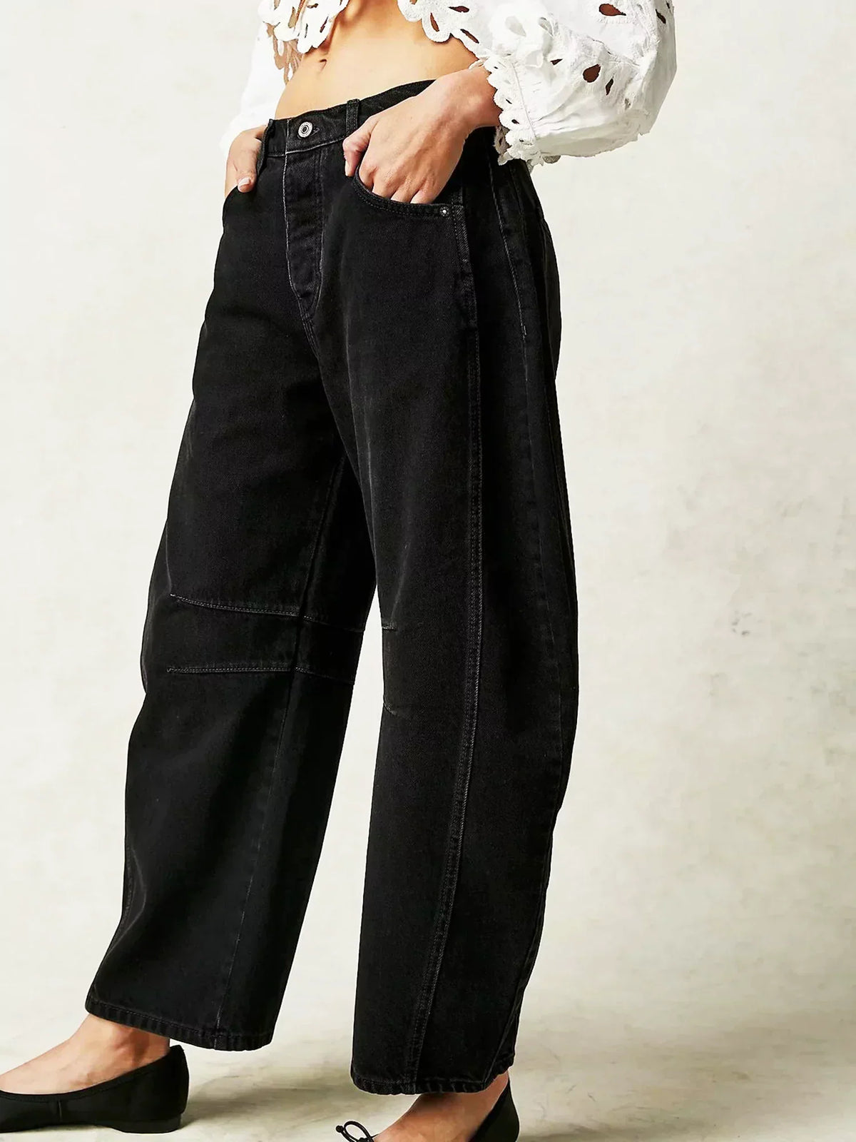Jean Large Femme Taille Haute à Jambe Large