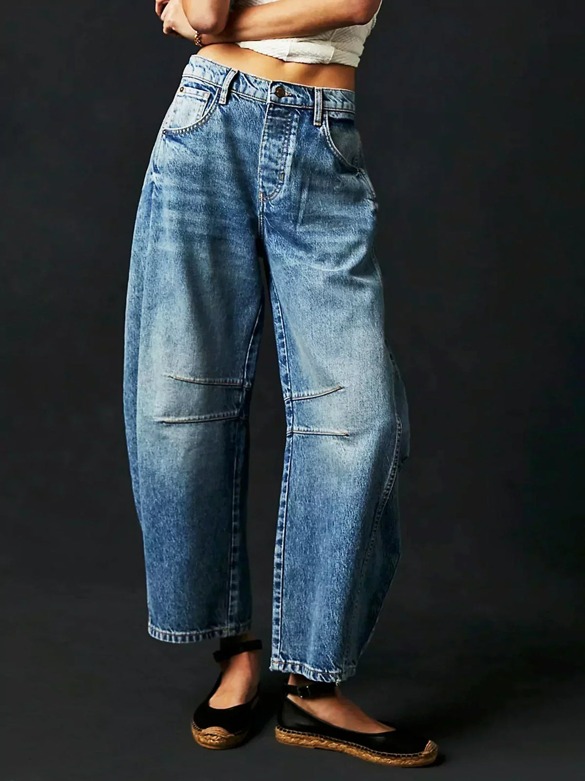 Jean Large Femme Taille Haute à Jambe Large