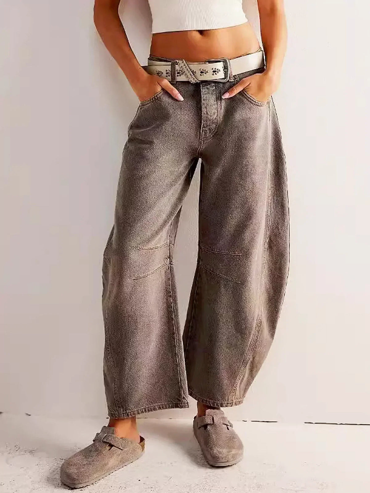 Jean Large Femme Taille Haute à Jambe Large
