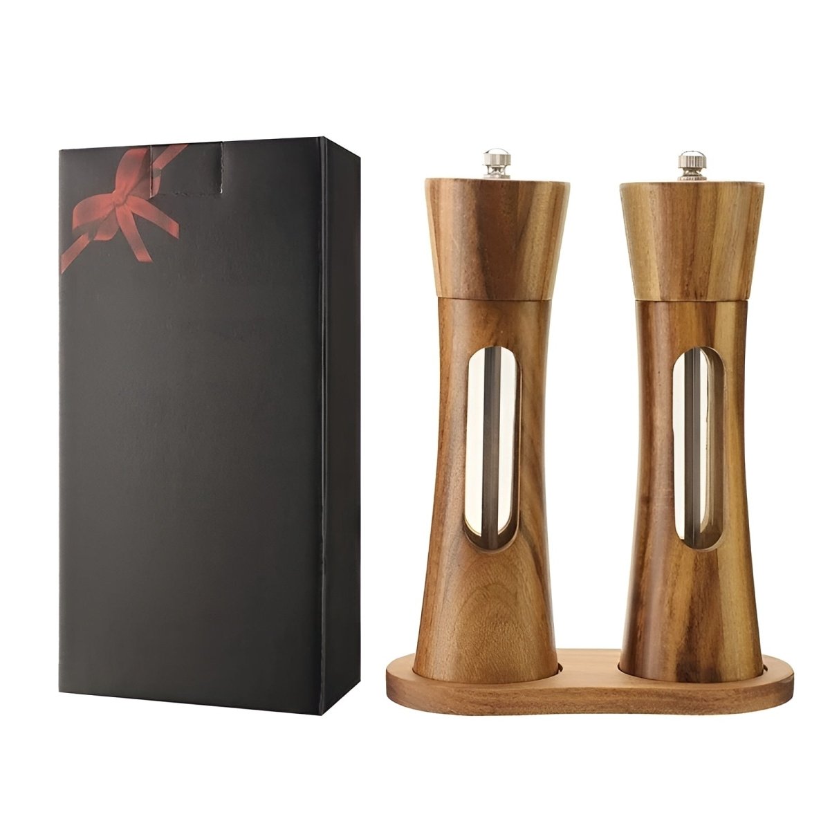 Molino de pimienta y sal de madera: diseño elegante con ajuste de molienda para la cocina o la mesa del comedor