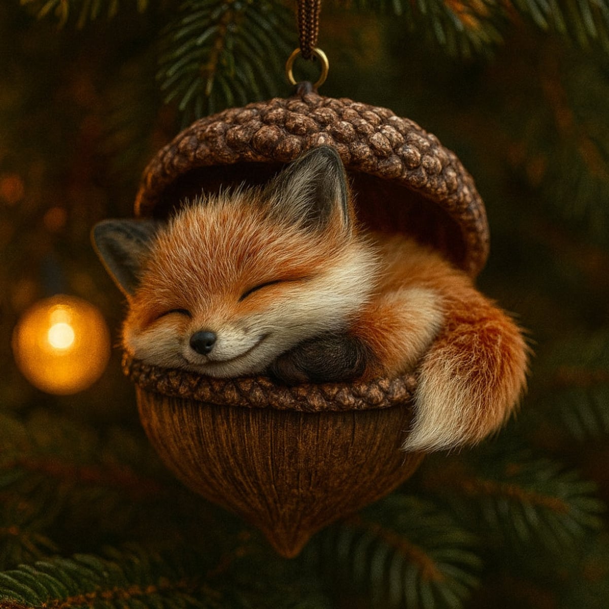 woodland animal acorn christmas tree ornaments