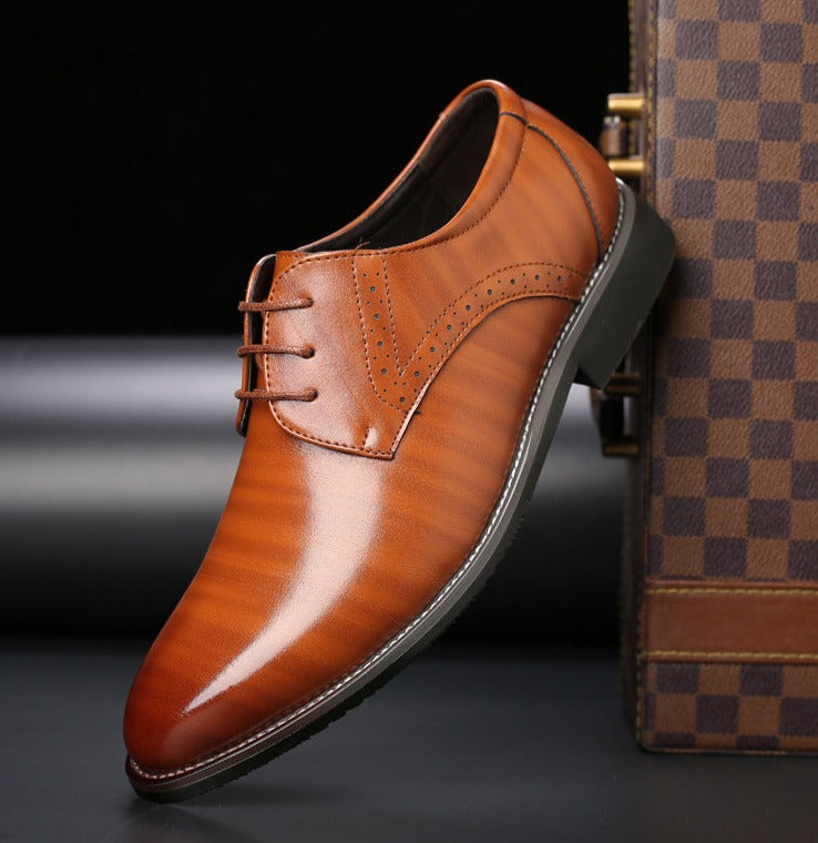 Chaussures à Lacets Homme en Cuir Véritable