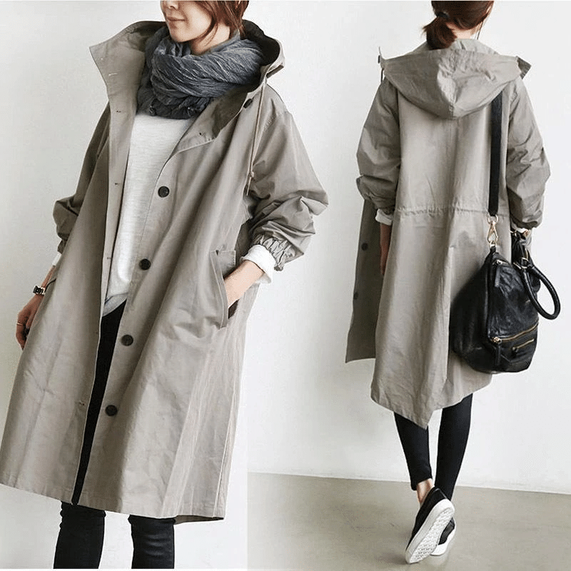 Veste Coupe-Vent Femme Imperméable et Pliable à Capuche