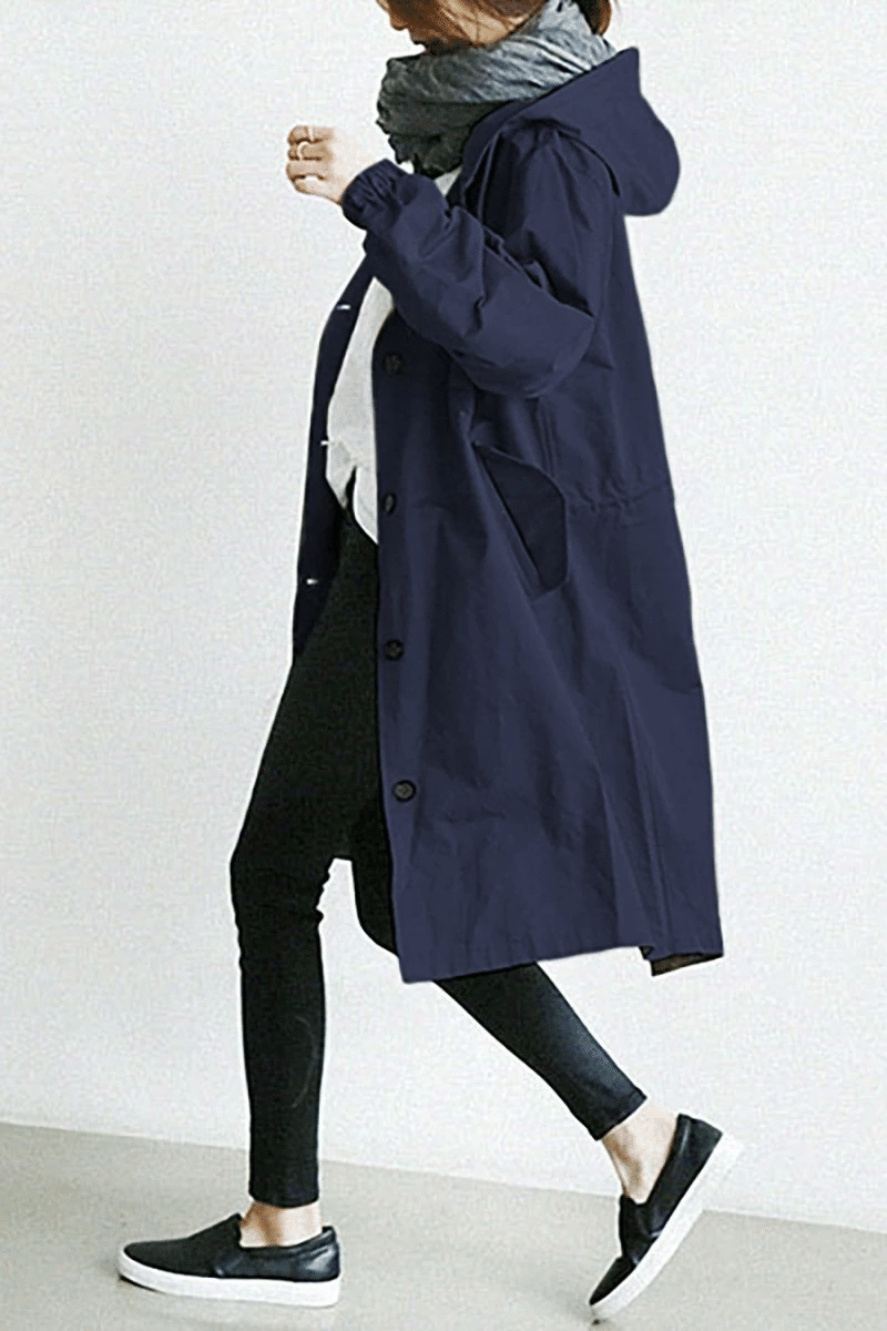 Veste Coupe-Vent Femme Imperméable et Pliable à Capuche