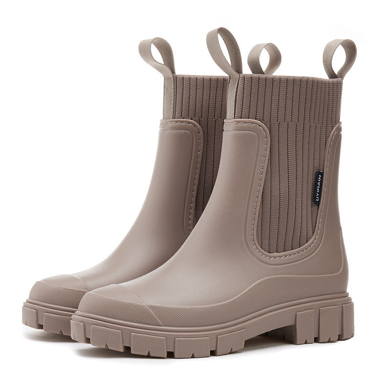 Bottes de Pluie Femme Imperméables en PVC - Semelle Antidérapante