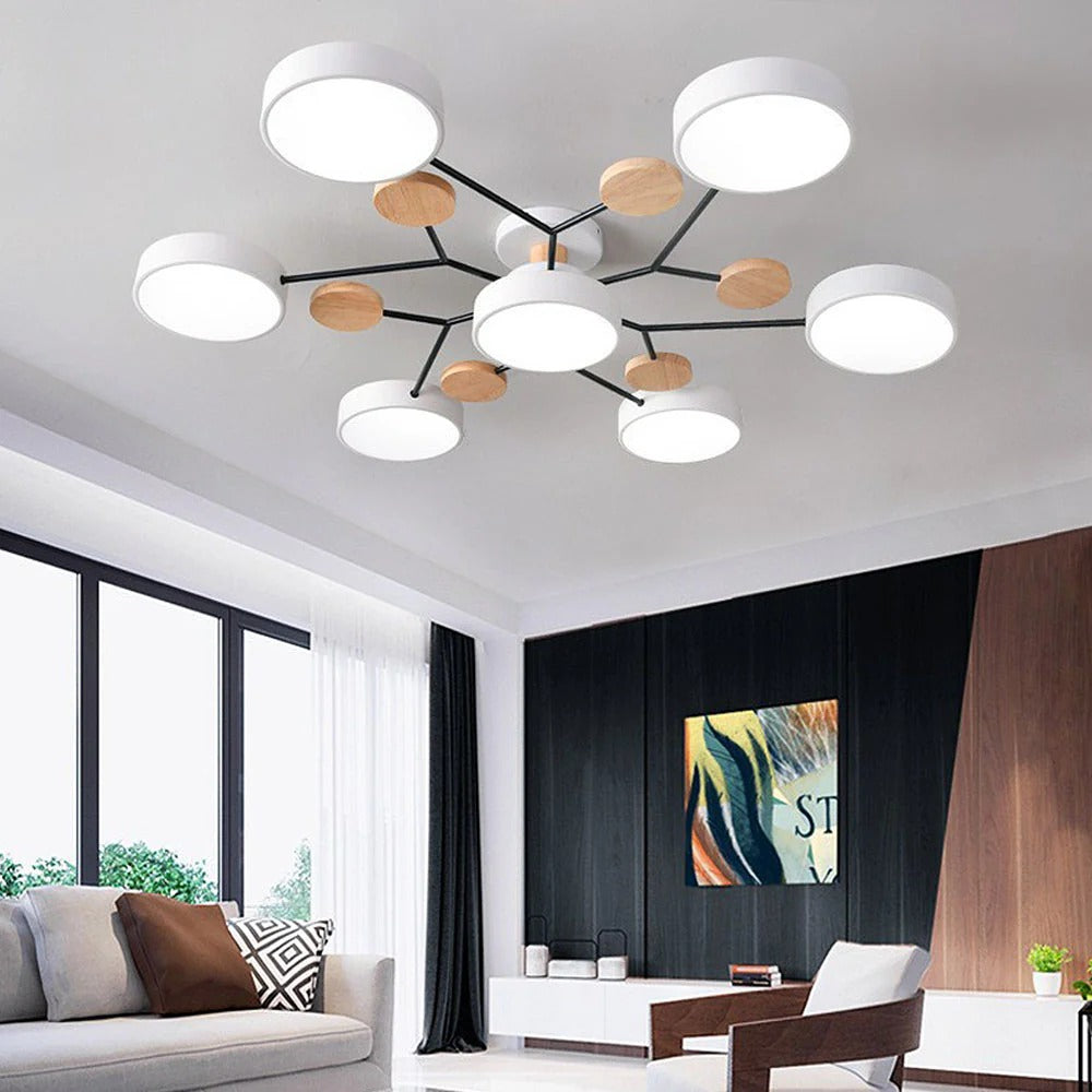 Plafonnier LED Rond en Fer - Lustre Semi-Encastré Design Contemporain