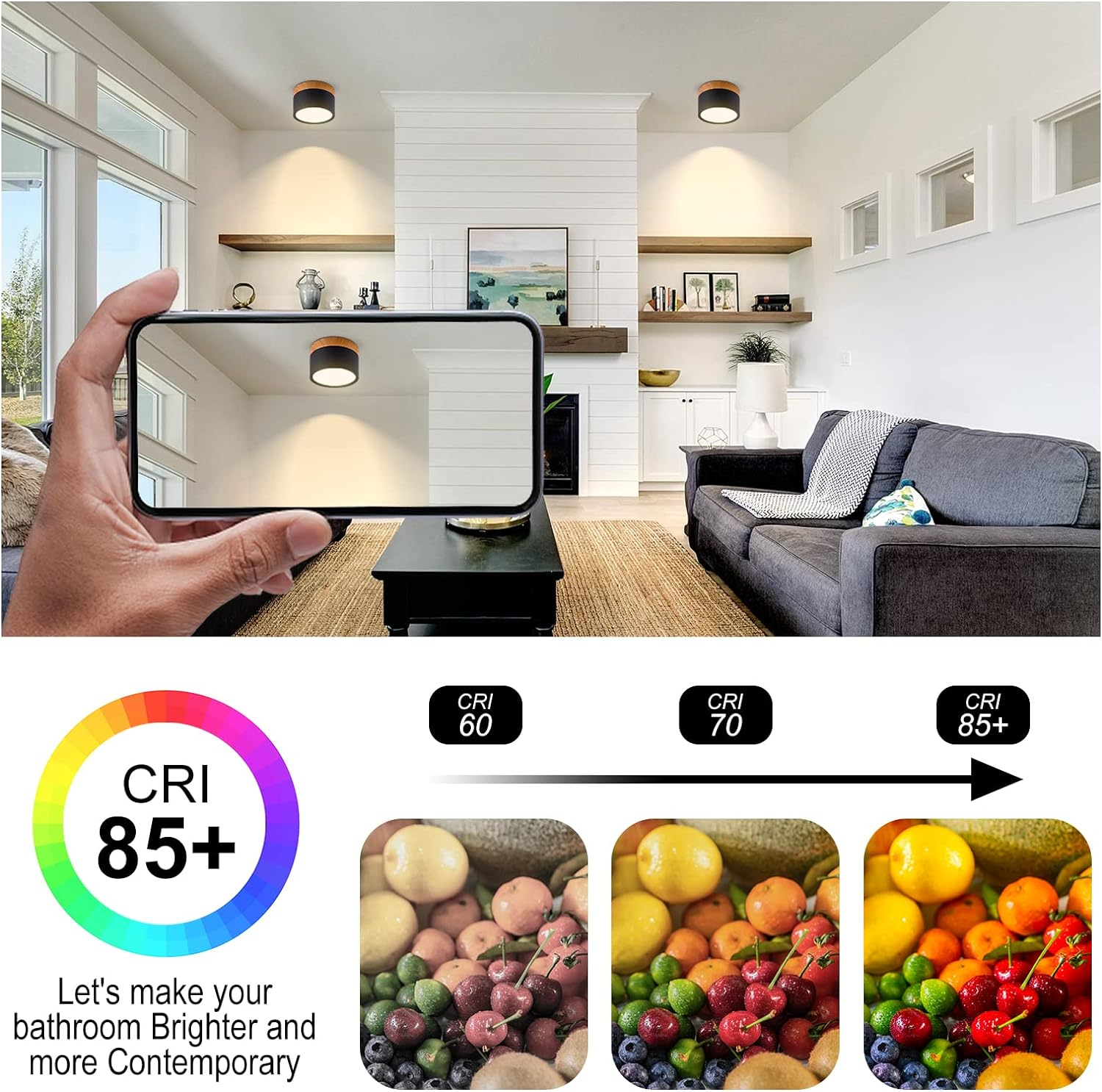 Plafonnier cylindrique – Aluminium avec accent en bois, éclairage moderne pour entrée, salle à manger ou salon