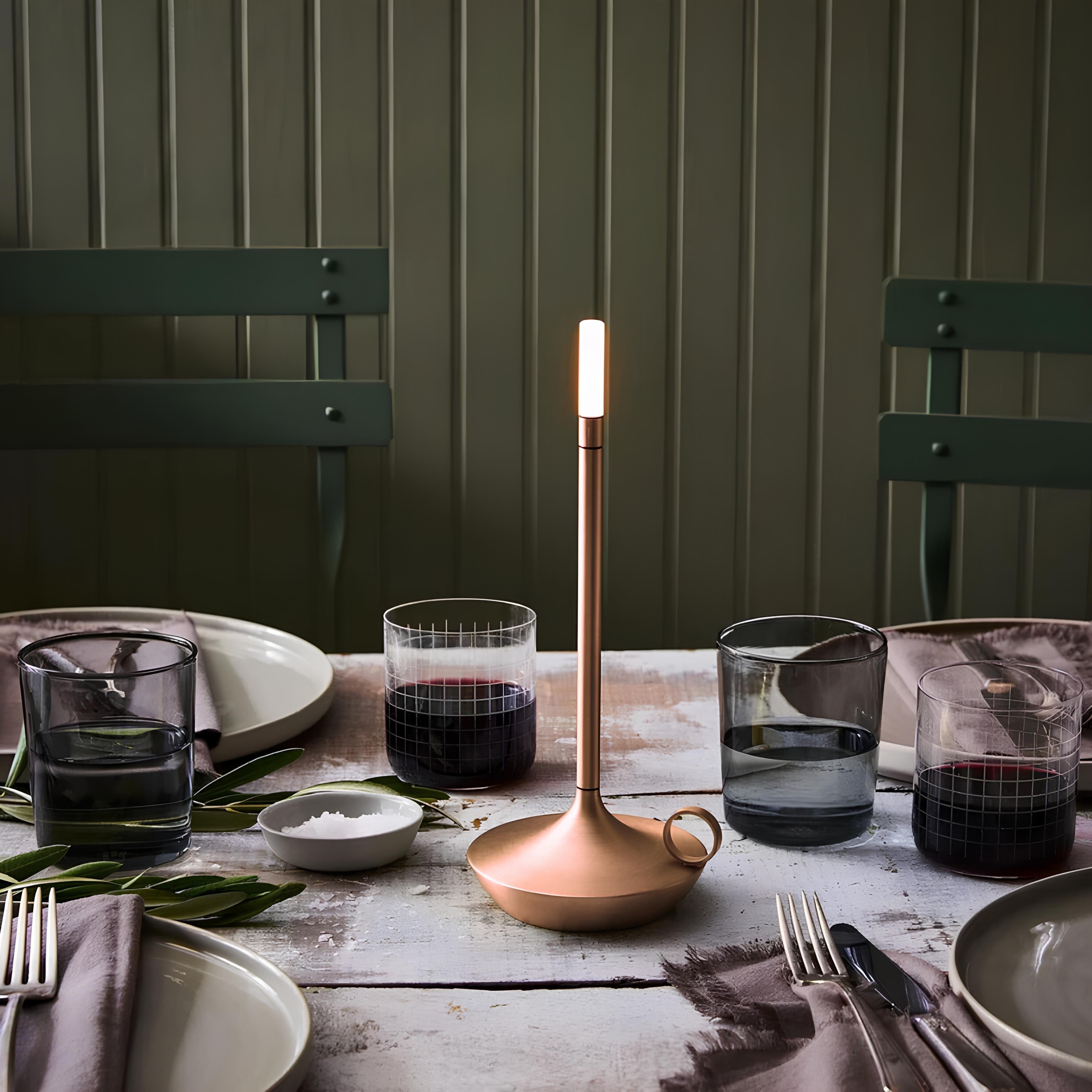 Dimmer Candle Holder – Brushed Aluminum, Scandinavian Design for Living Room or Dining Table Decor