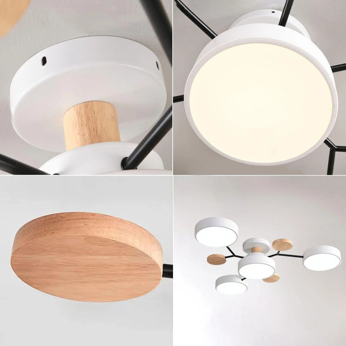 Plafonnier LED Rond en Fer - Lustre Semi-Encastré Design Contemporain