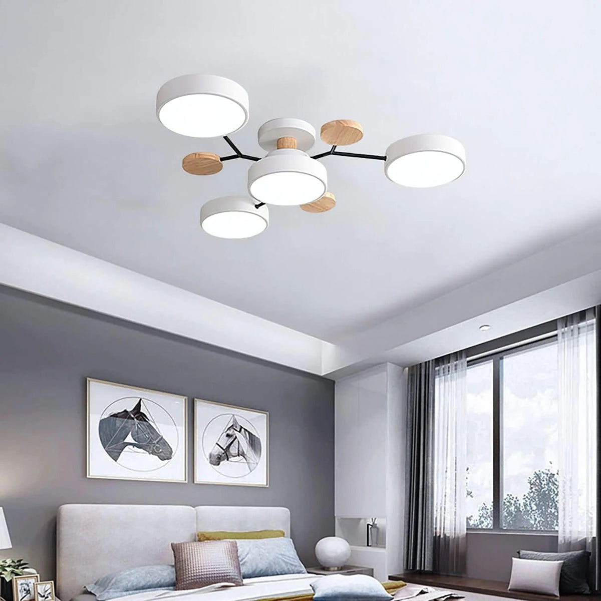 Plafonnier LED Rond en Fer - Lustre Semi-Encastré Design Contemporain