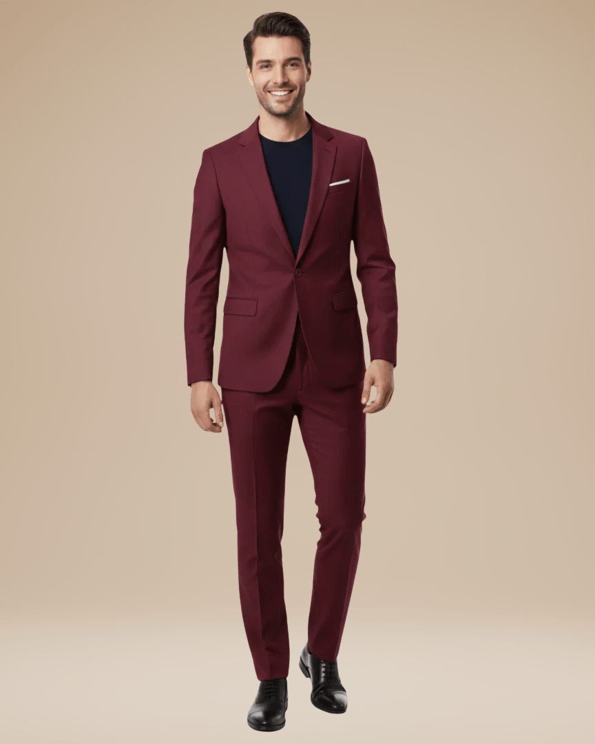 Costume Homme Deux Pièces Coupe Ajustée Tissu Stretch