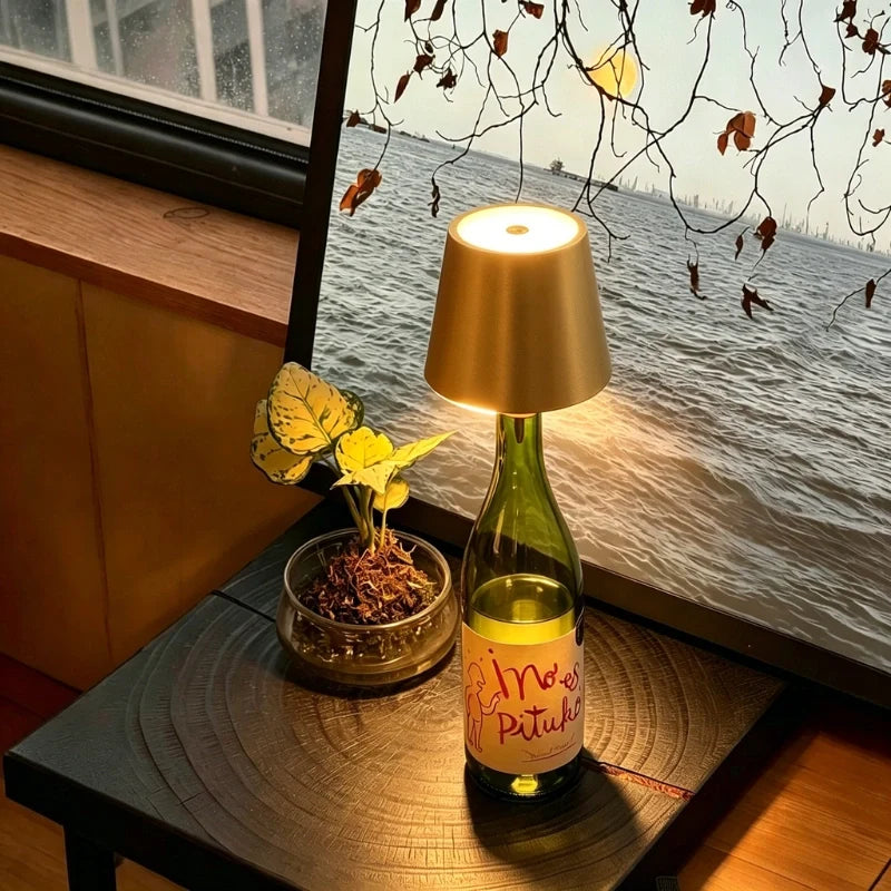 Lampe Sans Fil Rechargeable pour Bouteille - Éclairage LED 3 Tons