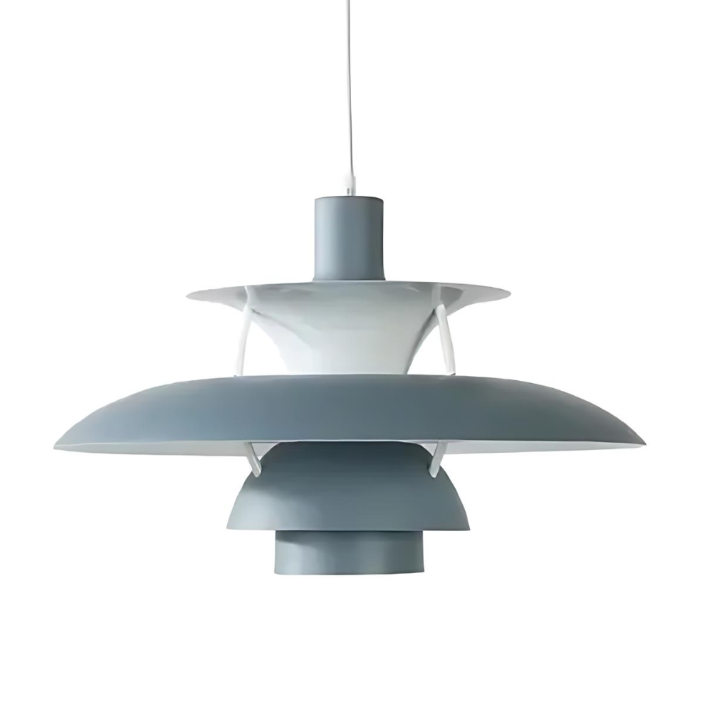 Danish Pendant Light – Layered Metal Design in a Colorful Style for the Dining Room or Living Room