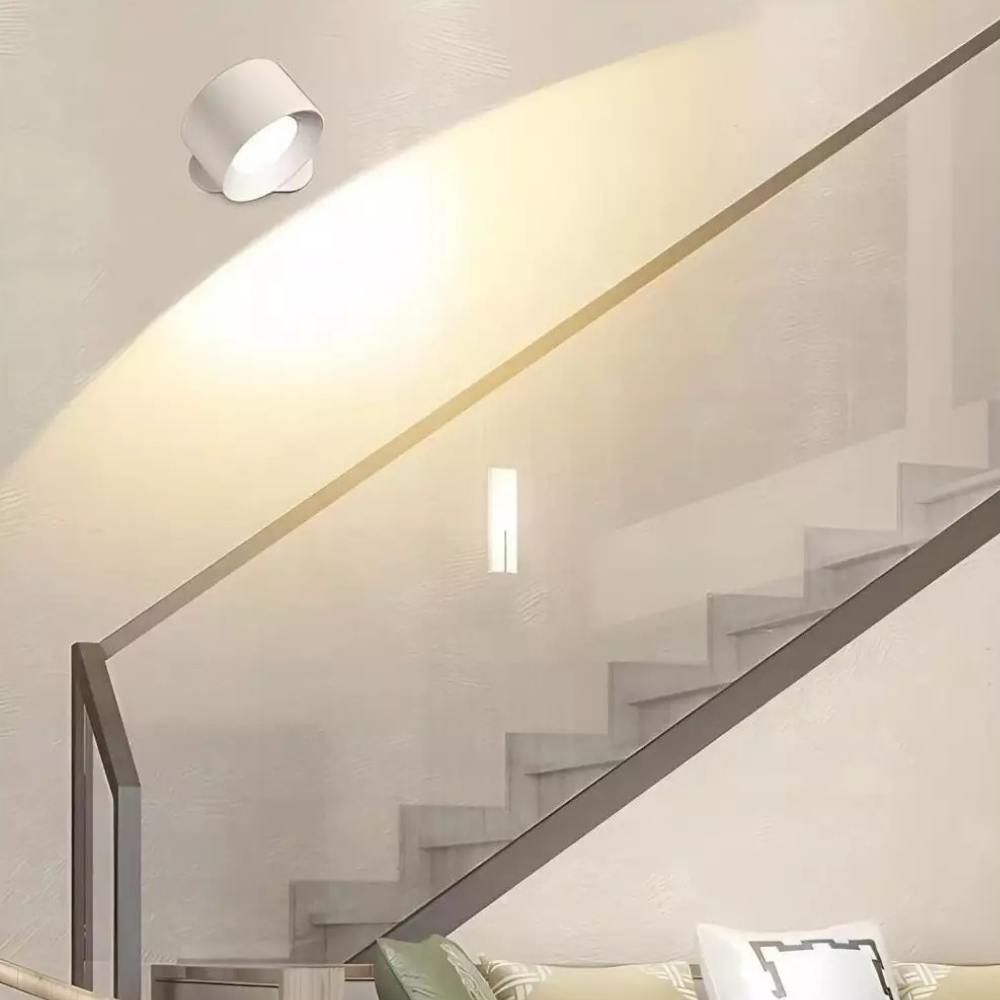 Rechargeable wall sconce – Cylindrical design, cordless with remote control, for the bedroom or living room
