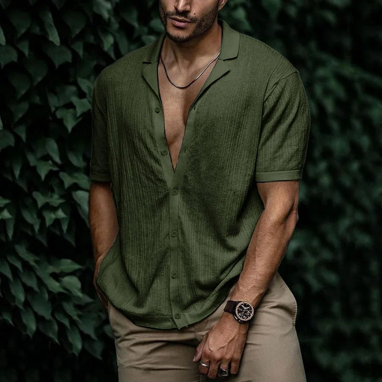 Chemise Homme Manches Courtes Boutonnée - Coupe Décontractée