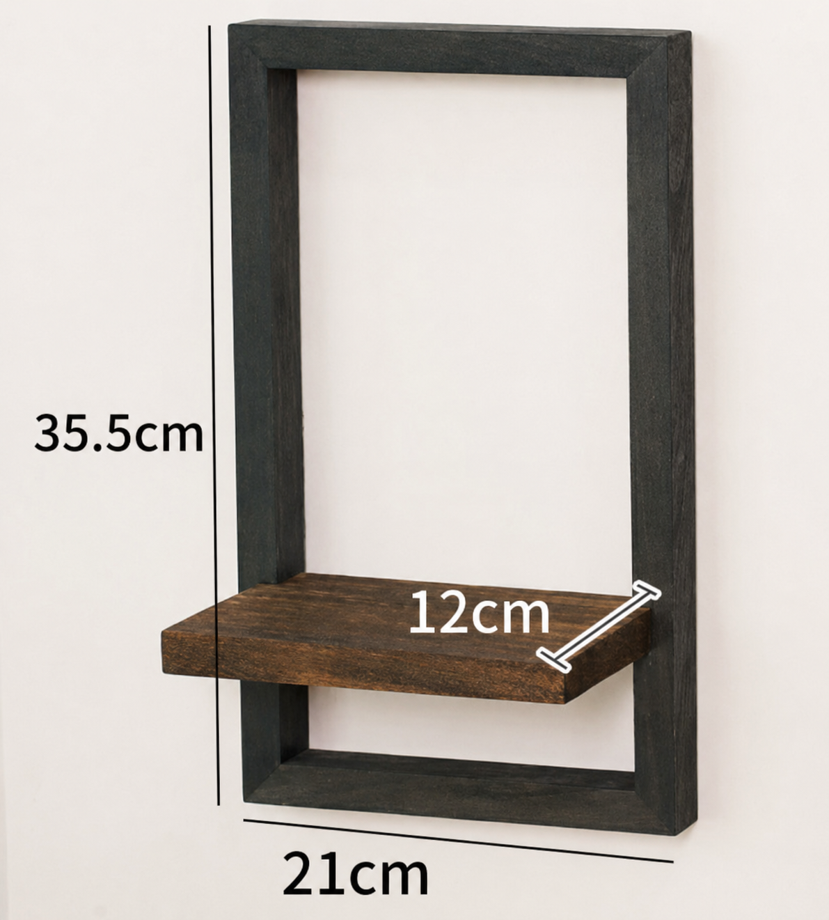 Étagère murale – Bois d'Acacia massif avec cadre en acier vintage pour salon ou hall