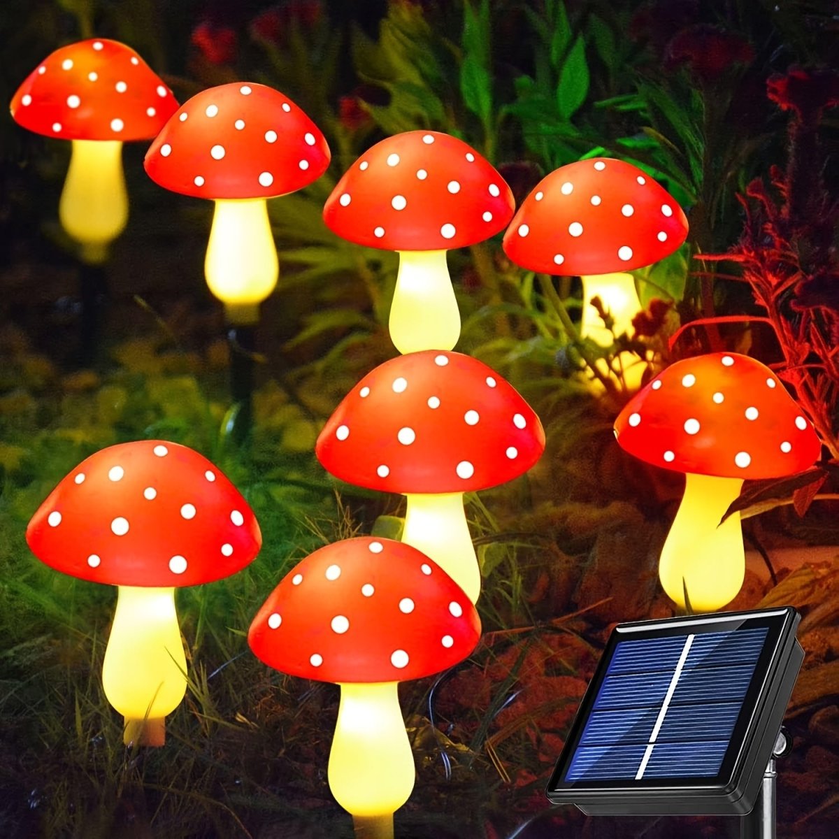 Lampe de Jardin Solaire – Résistante aux Intempéries, Design Champignon pour Espaces Extérieurs Magiques