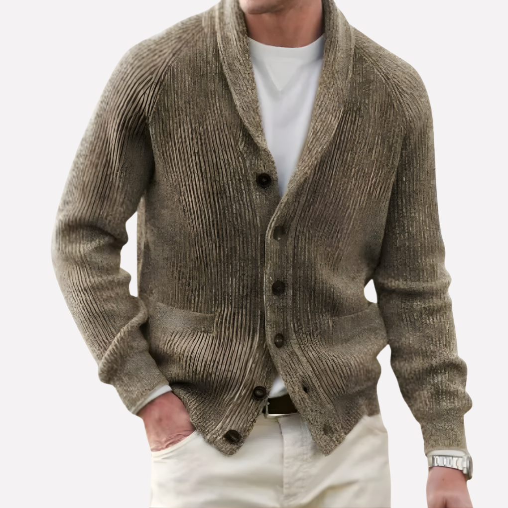 Cardigan Homme à Col Châle et Poches Boutonnées
