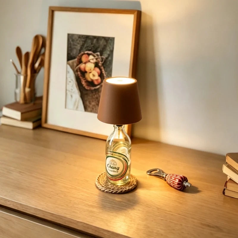 Lampe Sans Fil Rechargeable pour Bouteille - Éclairage LED 3 Tons