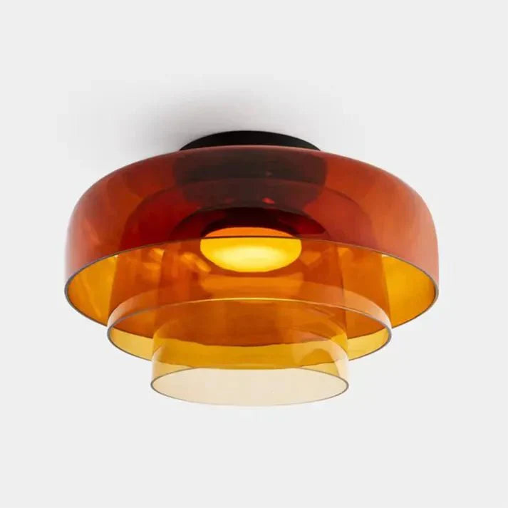 Scandinavische Glazen Plafondlamp – Modern Design met Driekleuren LED voor Eetkamer of Woonkamer