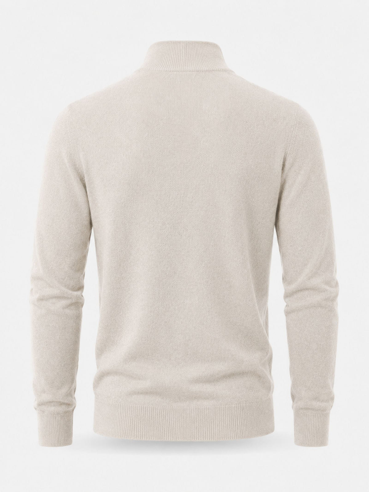 Pull Homme Col Montant Zippé à Finitions Côtelées