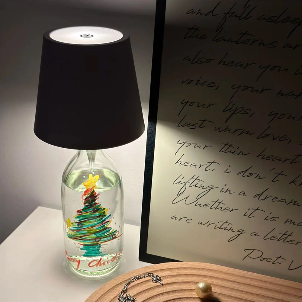 Lampe en Verre – Rechargeable par USB, Luminosité et Couleur Réglables pour une Décoration d'Intérieur Créative