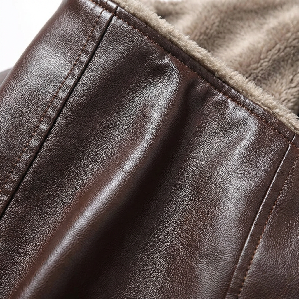 Ravello | Men's Aviator Fur Lined Leather Jacket