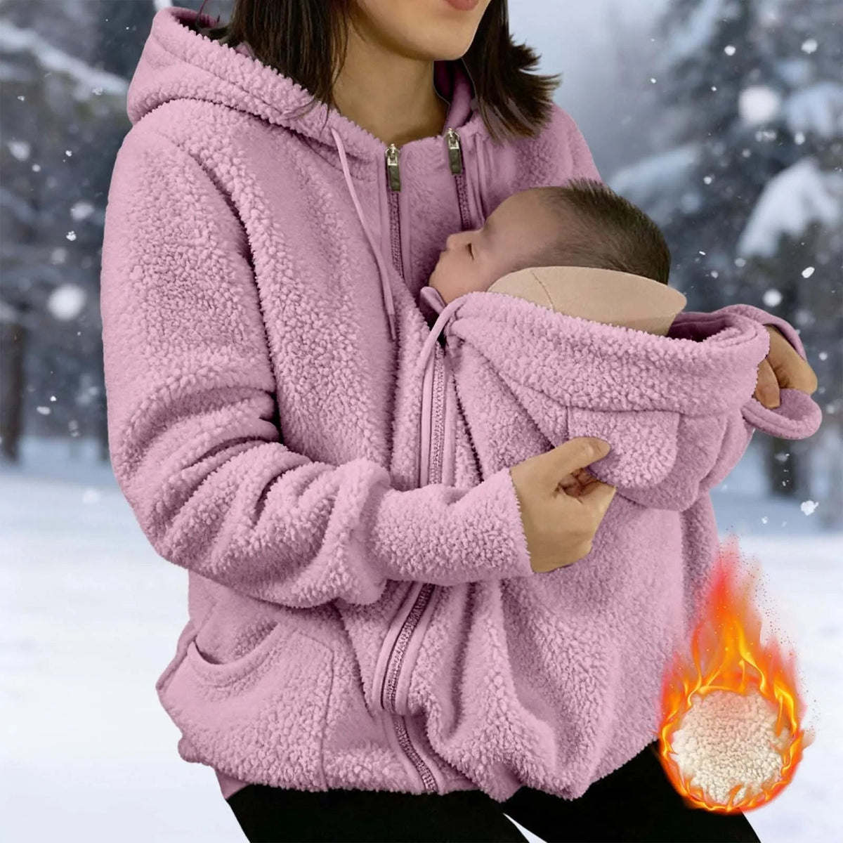 Blouson de fleece pour porter bébé, sur maman et bébé