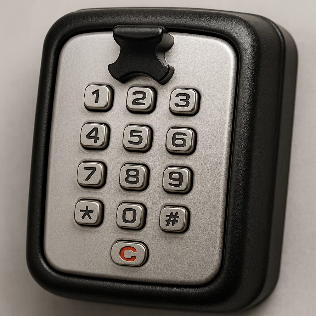 Outdoor Key Box – Weather-resistant metal, compact design for wall mounting in the garden or outdoor area