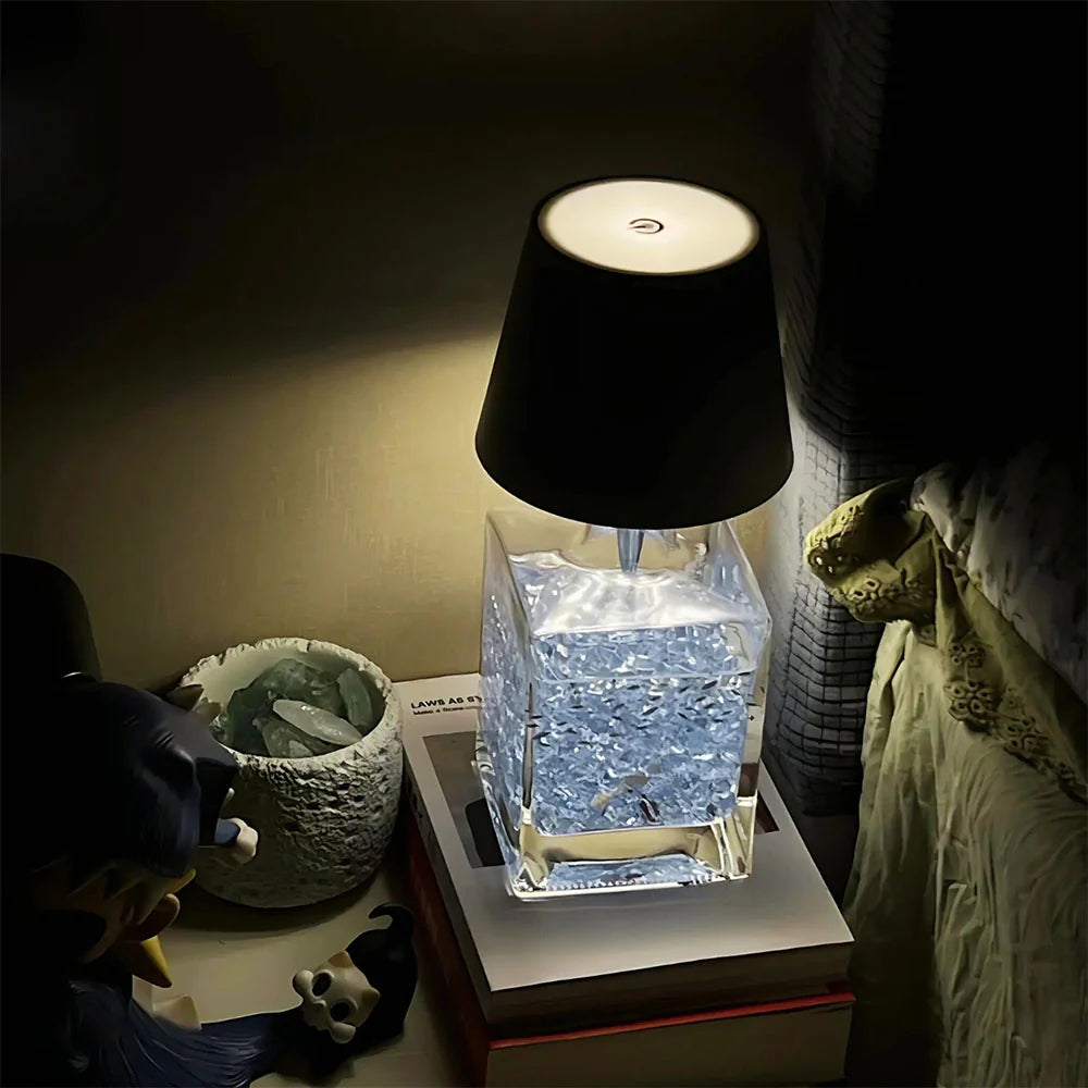 Lampe en Verre – Rechargeable par USB, Luminosité et Couleur Réglables pour une Décoration d'Intérieur Créative