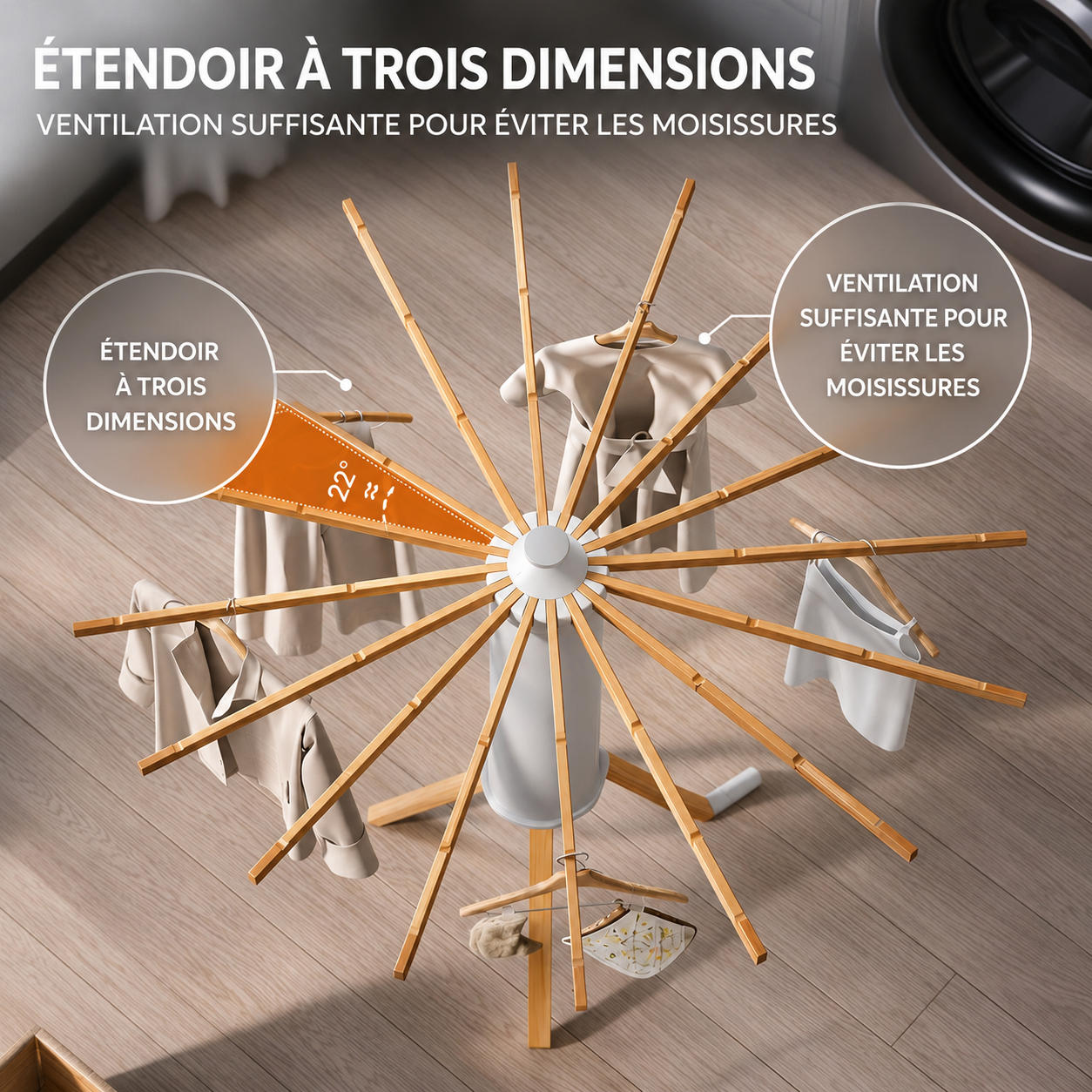 Folding Clothes Dryer – Steel, Space-Saving Design for Indoor and Outdoor Use