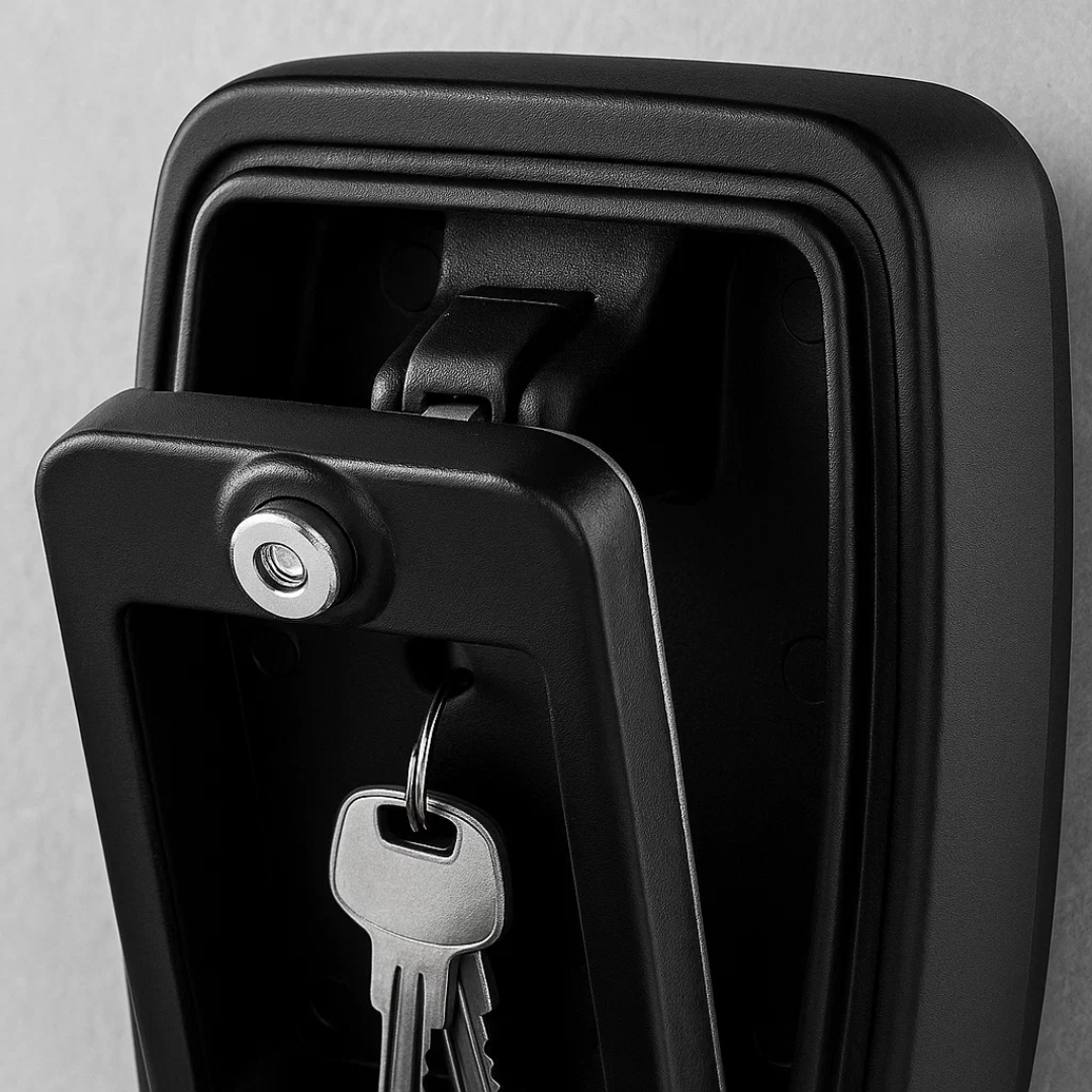 Outdoor Key Box – Weather-resistant metal, compact design for wall mounting in the garden or outdoor area
