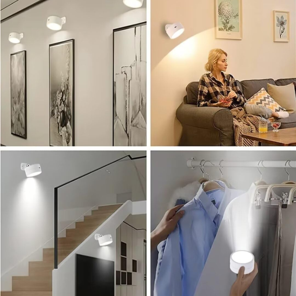 Rechargeable wall sconce – Cylindrical design, cordless with remote control, for the bedroom or living room