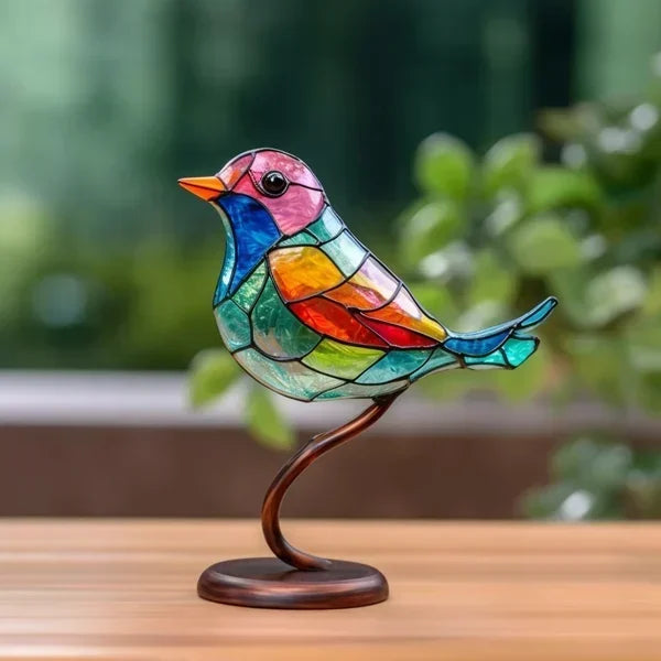 Figurines d'oiseaux en acrylique – Colorées, Design fait main pour le salon ou la chambre