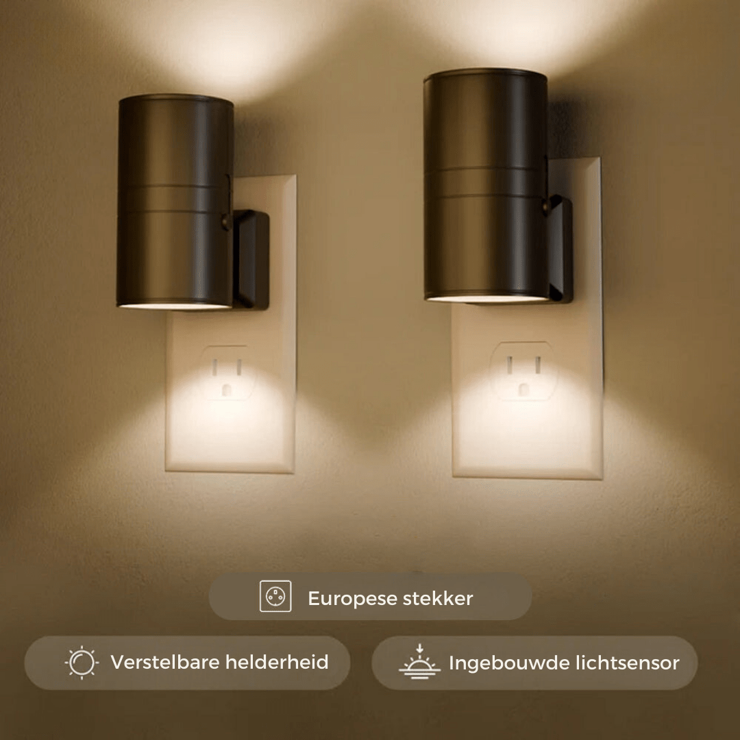 Veilleuse LED Enfichable avec Capteur de Lumière, Dimmable