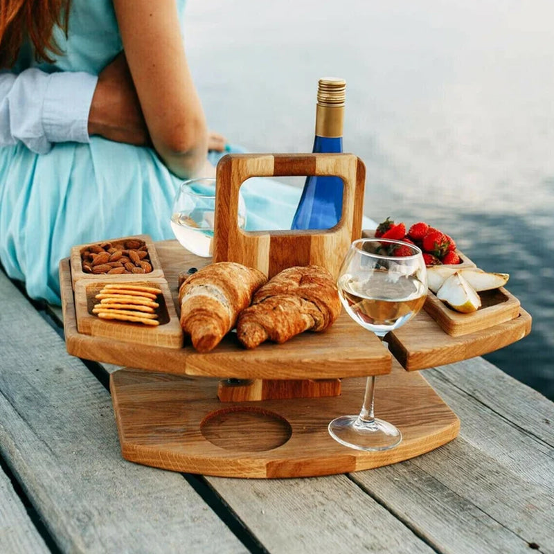 Table de pique-nique en bois – Design durable et compact pour l'extérieur, le jardin ou le balcon