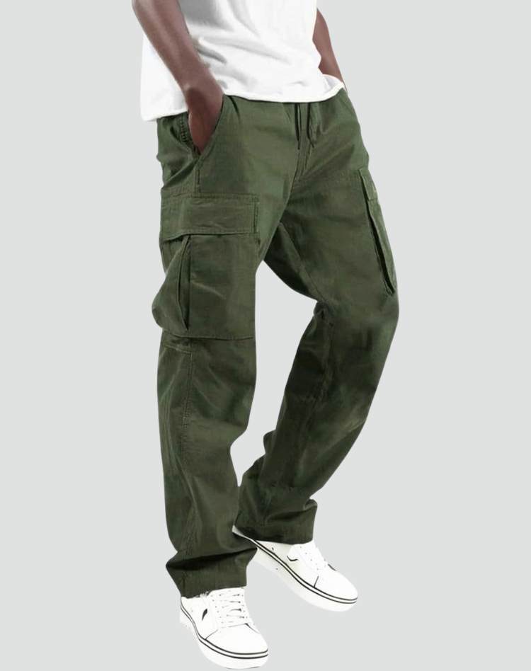 Pantalon Cargo Homme Multi-Poches Taille Ajustable