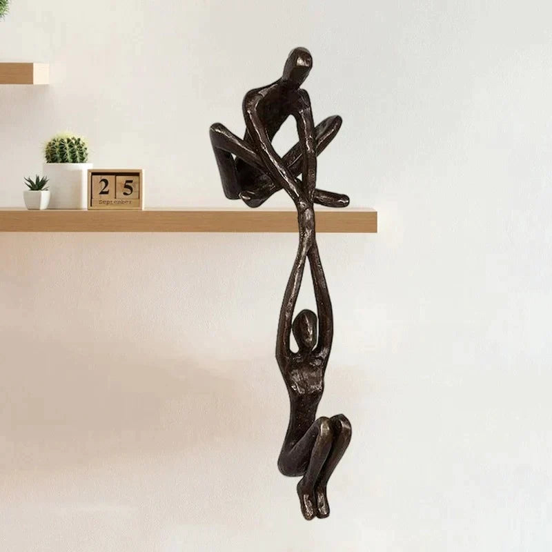 Figurine Sculpture – Resin, Black and White, Modern Design for Living Room or Bedroom Decor