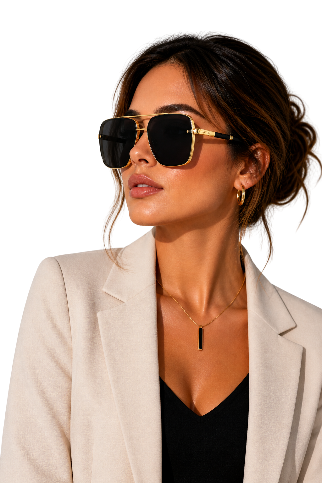 Lunettes de Soleil Aviateur Rétro Monture Dorée et Verres Dégradés UV400