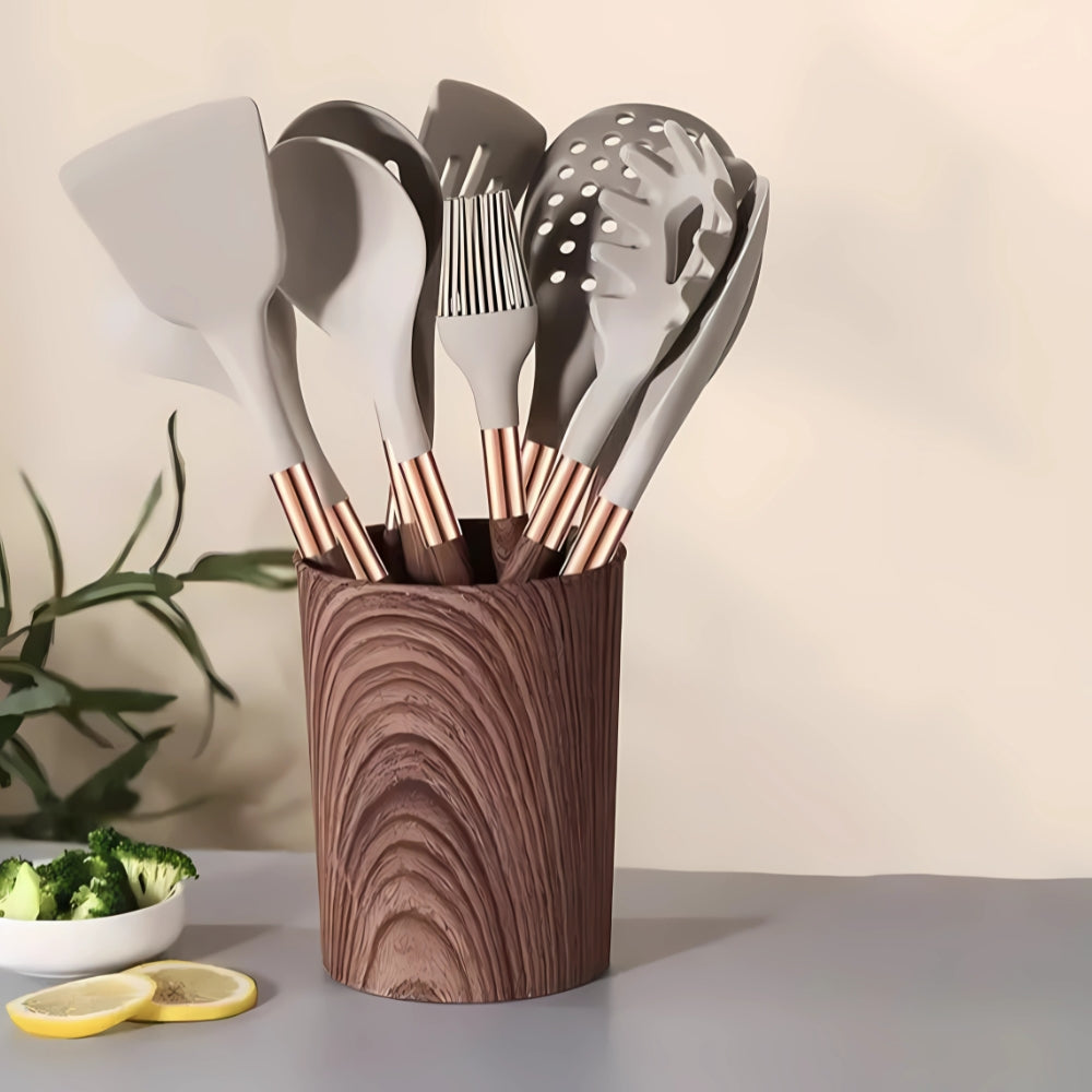 Ensemble d’ustensiles de cuisine en silicone – 10 pièces, résistant à la chaleur et ergonomique pour cuisine moderne