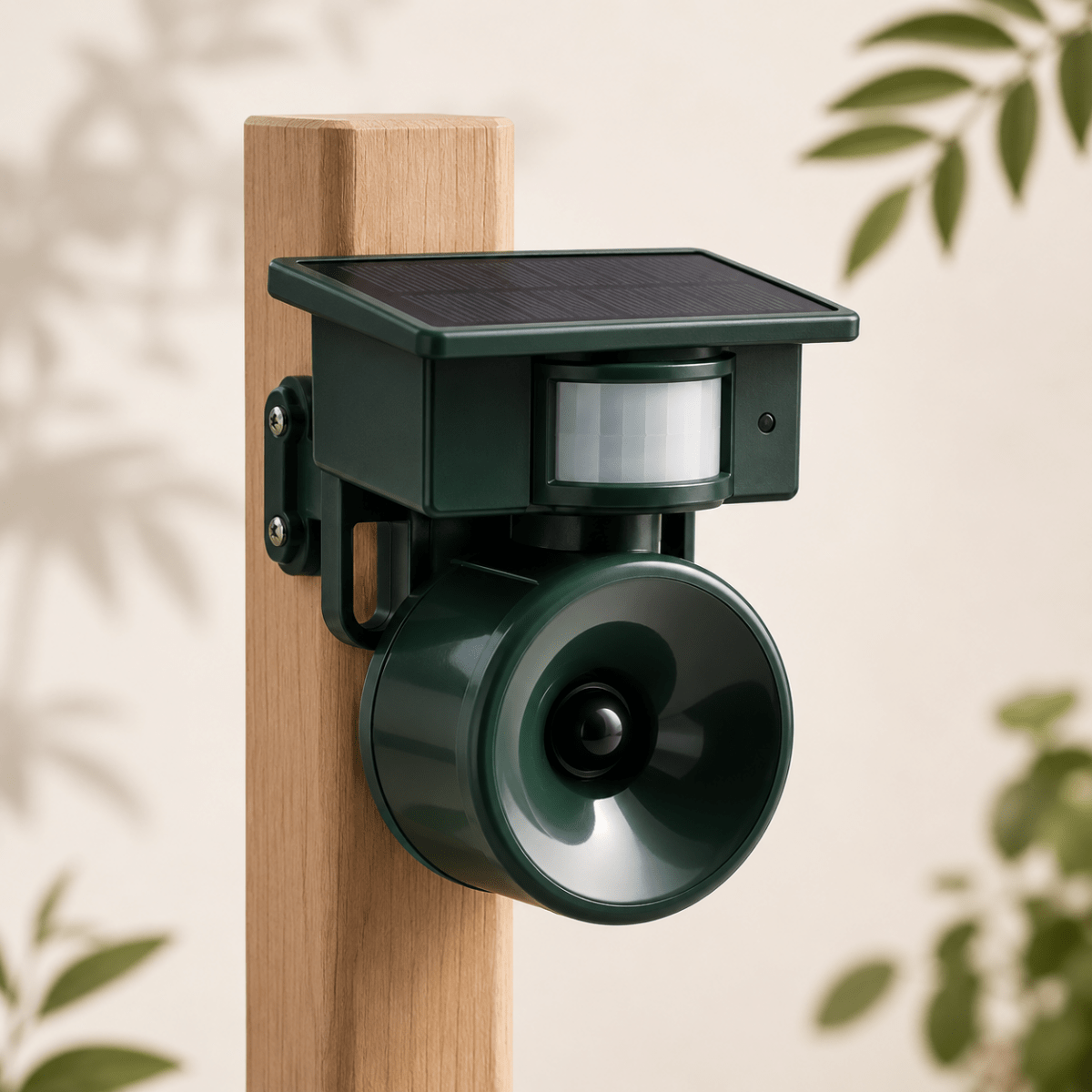 Motion-Activated Bird Repeller – Weatherproof, Black, for Gardens, Patios, or Balconies
